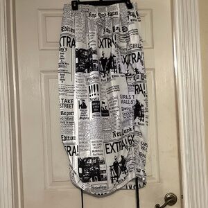 Newspaper print skirt